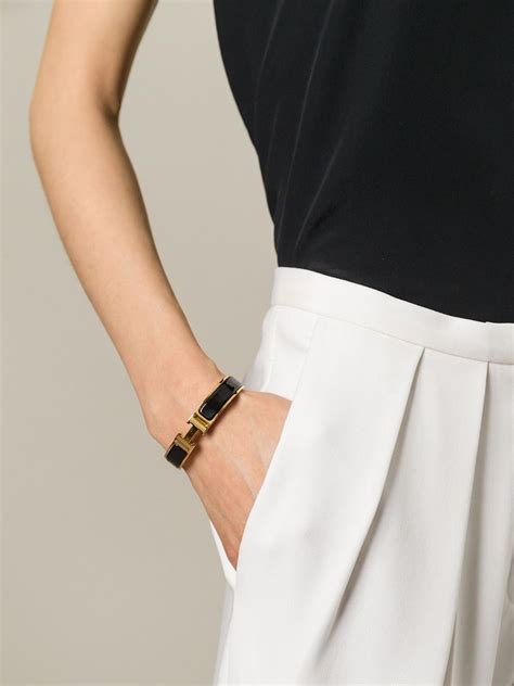 hermes clic h bracelet black|bracelet hermes clic h femme.